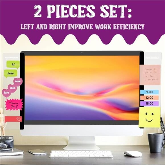 Office Desk Accessories 2pcs Computer Monitor Memo Board Message Board - Picture 2 of 7